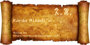 Karda Mikeás névjegykártya